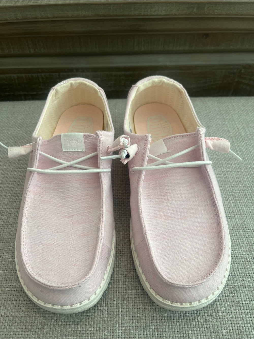 Hey Dude Bubblegum pink shoes, size 7.